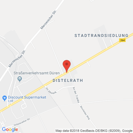 Position der Autogas-Tankstelle: Markant Tankstelle Peter Nöldgen in 52351, Düren