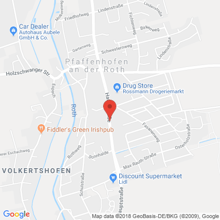 Position der Autogas-Tankstelle: Sprint Tankstelle in 89284, Pfaffenhofen