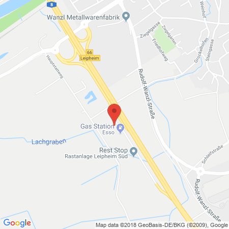 Position der Autogas-Tankstelle: BAB-Tankstelle Leipheim Süd (Esso) in 89340, Leipheim