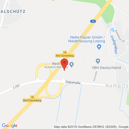 Position der Autogas-Tankstelle: Esso-Autohof Bad Dürrenberg in 06231, Nempitz