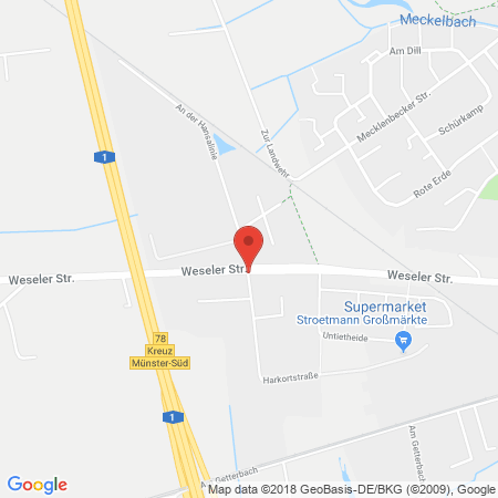 Position der Autogas-Tankstelle: EC-Tank L. Stroetmann Großmärkte GmbH & Co. KG in 48163, Münster
