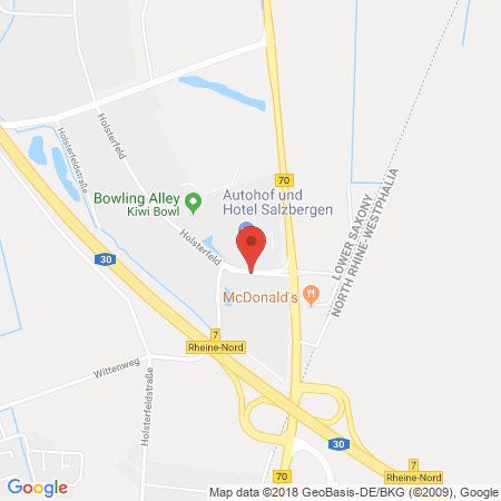 Position der Autogas-Tankstelle: Autohof Salzbergen GmbH + Motel in 48499, Salzbergen