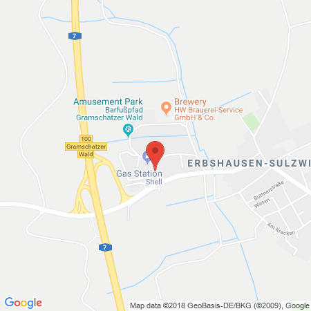 Position der Autogas-Tankstelle: 24 - Shell Autohof Gramschatzer Wald in 97262, Hausen-Erbshausen