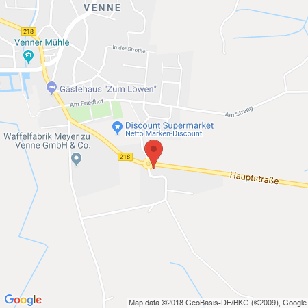 Position der Autogas-Tankstelle: LBG Damme eG Lager Venne in 49179, Ostercappeln-Venne