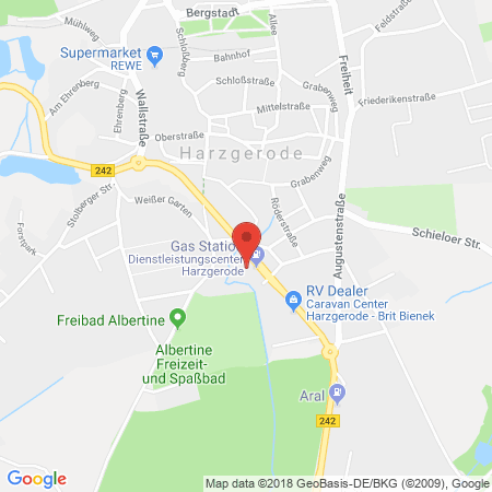 Position der Autogas-Tankstelle: Tankstelle Contact im DLC-Harzgerode in 06493, Harzgerode