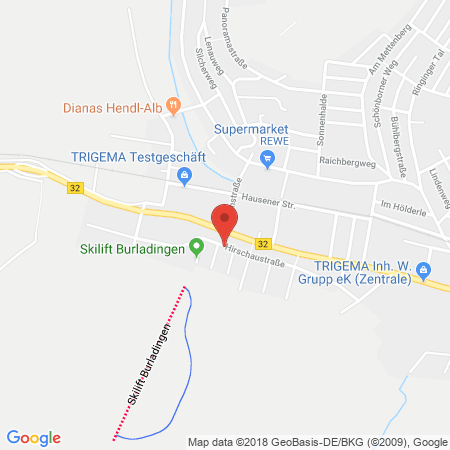 Standort der Autogas Tankstelle: VW Autohaus Kössler / ESSO-Station in 72393, Burladingen
