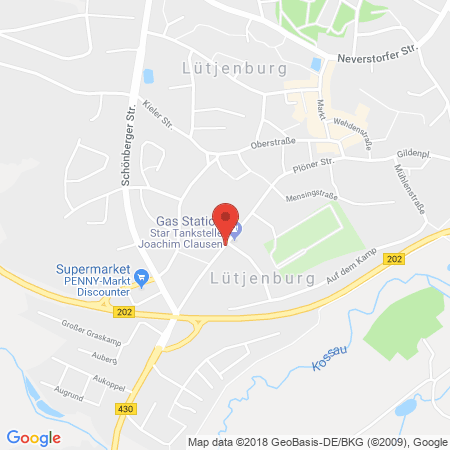 Position der Autogas-Tankstelle: Star Tankstelle Piper in 24321, Lütjenburg