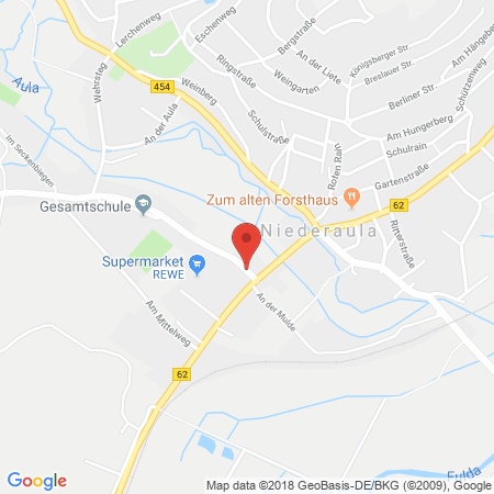 Position der Autogas-Tankstelle: Opel - Autohaus Sadler in 36272, Niederaula