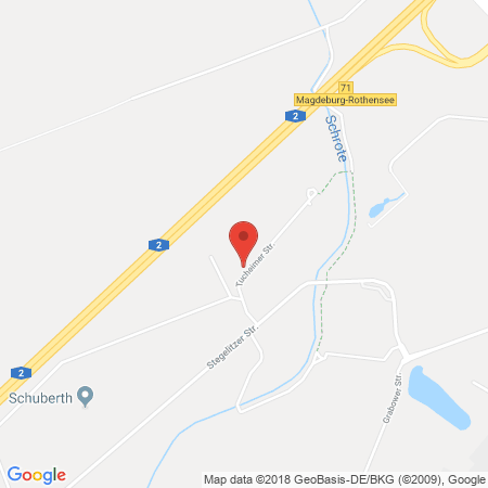 Position der Autogas-Tankstelle: Hoyer Tank-Treff Magdeburg in 39126, Magdeburg