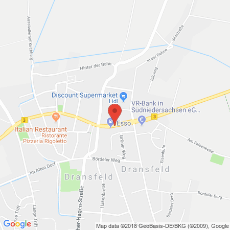 Standort der Autogas Tankstelle: Esso Station Elsbeth Runte in 37127, Dransfeld
