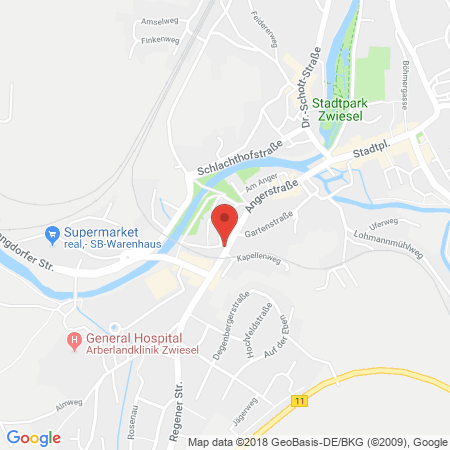 Standort der Autogas Tankstelle: Bayerwald Tankstelle, Josef Krawetz in 94227, Zwiesel