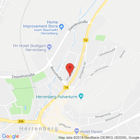 Position der Autogas-Tankstelle: AVIA Tankstelle Reinhard Huber in 71083, Herrenberg