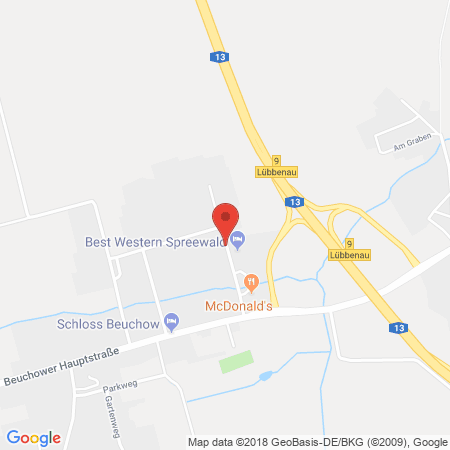 Position der Autogas-Tankstelle: HEM-Tankstelle in 03222, Lübbenau-Groß Beuchow
