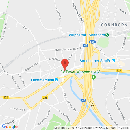 Position der Autogas-Tankstelle: Freie Tankstelle in 42327, Wuppertal