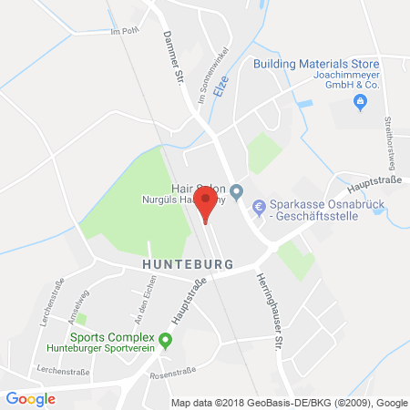 Position der Autogas-Tankstelle: Raiffeisen Tankstelle in 49163, Bohmte-Hunteburg