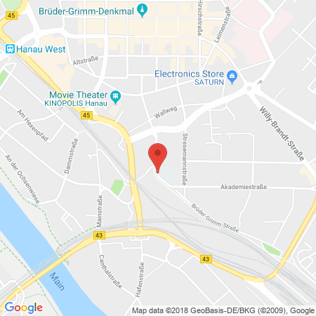 Position der Autogas-Tankstelle: Mineral- und Treibstoff-Vertrieb in 63450, Hanau
