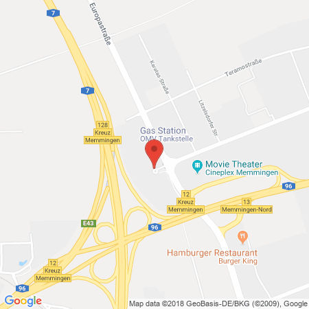 Position der Autogas-Tankstelle: OMV Tankstelle in 87700, Memmingen