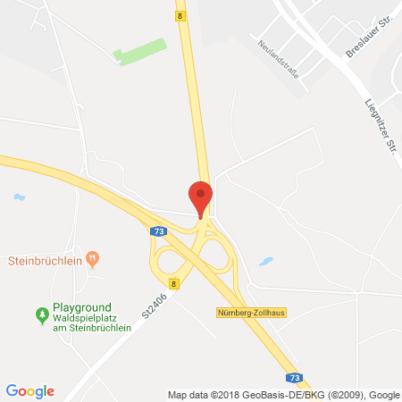 Position der Autogas-Tankstelle: ARAL Station in 90471, Nürnberg