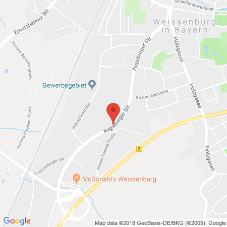 Position der Autogas-Tankstelle: T-Tankstelle in 91781, Weissenburg