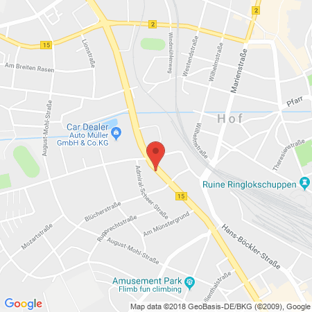 Position der Autogas-Tankstelle: OMV Tankstelle in 95030, Hof