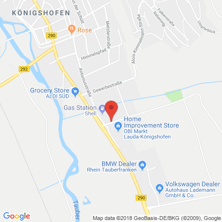 Standort der Autogas Tankstelle: Tankstelle Mühleck in 97922, Lauda-Königshofen