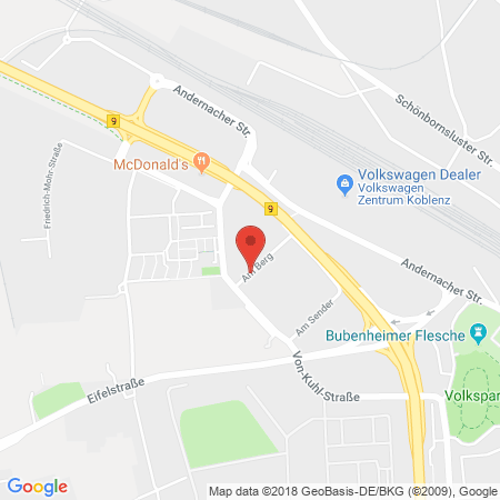 Standort der Autogas Tankstelle: Vogtmann & Herold & Co. GmbH (Bosch Service) in 56070, Koblenz-Lützel