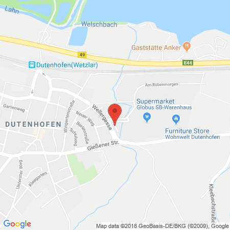 Position der Autogas-Tankstelle: Globus Handelshof in 35428, Dutenhofen-Wetzlar