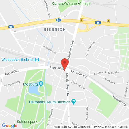 Standort der Autogas Tankstelle: ESSO Station in 65203, Wiesbaden-Biebrich