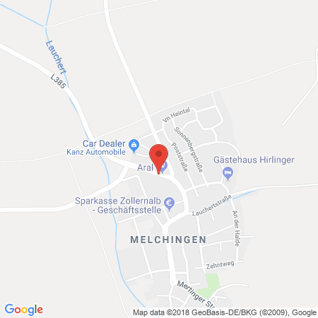 Position der Autogas-Tankstelle: ARAL Station Viesel in 72393, Burladingen-Melchingen