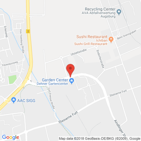 Position der Autogas-Tankstelle: HEM-Tankstelle in 86167, Augsburg-Lechhausen