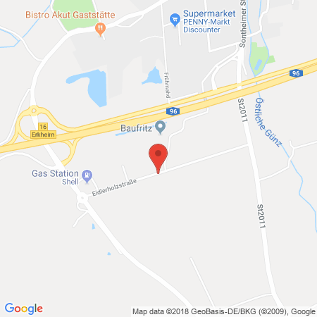 Position der Autogas-Tankstelle: Shell Station Andre Pilz GmbH in 87746, Erkheim