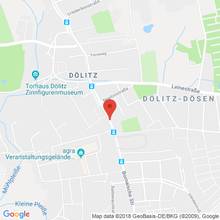 Position der Autogas-Tankstelle: Autohaus Hornfeck an der AGRA in 04279, Leipzig