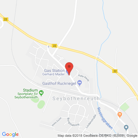 Position der Autogas-Tankstelle: SB Tankstelle Gerhard Mader in 95517, Seybothenreuth