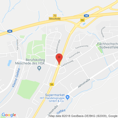 Position der Autogas-Tankstelle: Raiffeisen Tankstellen GmbH in 59872, Meschede