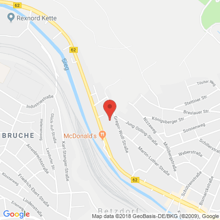 Position der Autogas-Tankstelle: Kamp EAW GmbH (Tankautomat) in 57518, Betzdorf