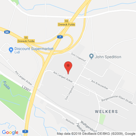 Position der Autogas-Tankstelle: RHV-Tankstelle in 36124, Eichenzel/Welkers