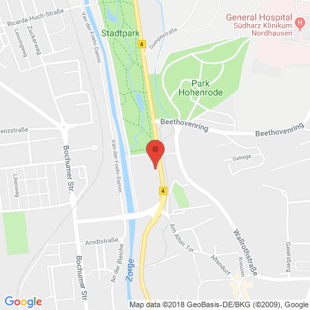 Standort der Autogas Tankstelle: JET Tankstelle in 99734, Nordhausen