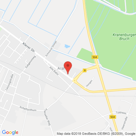 Position der Autogas-Tankstelle: ARAL Tankstelle Cloosters in 47559, Kranenburg