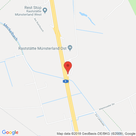 Position der Autogas-Tankstelle: BAB-Tankstelle Münsterland Ost (Westfalen) in 48161, Münster
