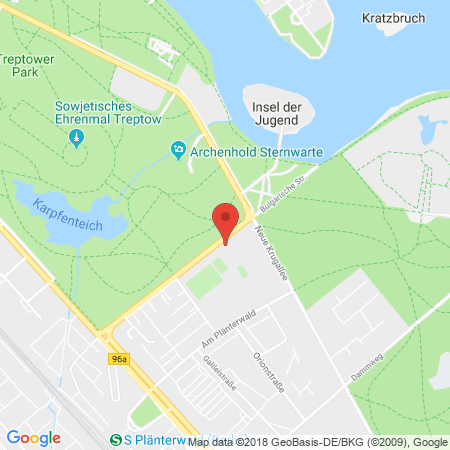 Position der Autogas-Tankstelle: Total Tankstelle in 12435, Berlin-Treptow