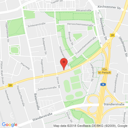 Position der Autogas-Tankstelle: Allguth in 81549, München
