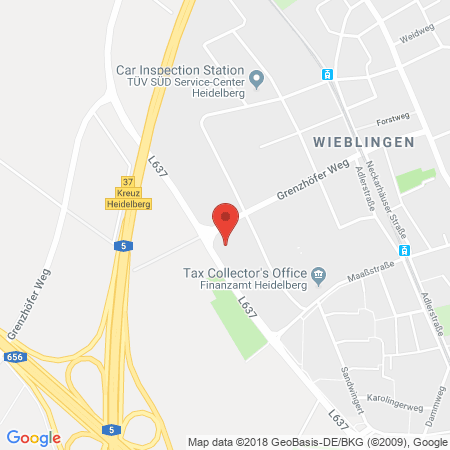 Position der Autogas-Tankstelle: Total Tankstelle in 69123, Heidelberg