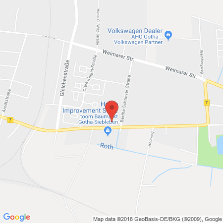 Position der Autogas-Tankstelle: HEM-Tankstelle in 99867, Gotha