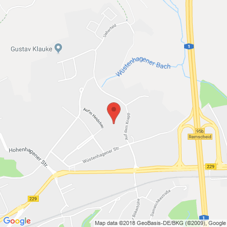 Position der Autogas-Tankstelle: Alternoil GmbH (Tankautomat) in 42855, Remscheid