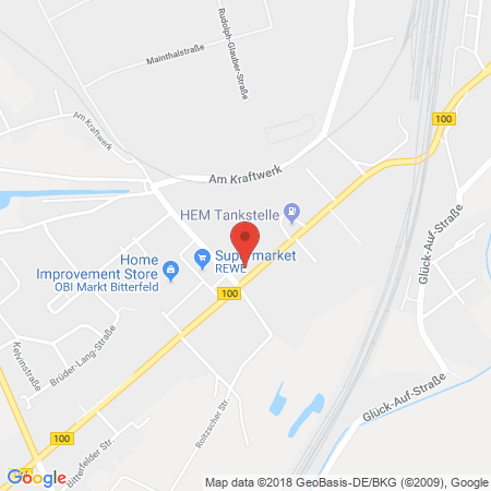 Position der Autogas-Tankstelle: HEM-Tankstelle in 06749, Bitterfeld