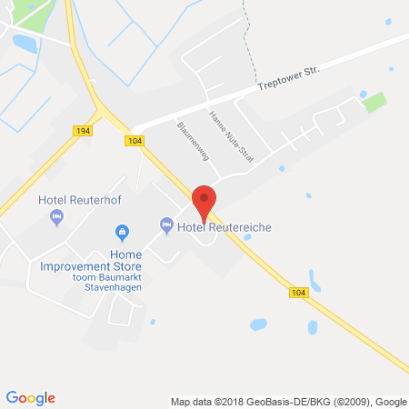 Position der Autogas-Tankstelle: HEM-Tankstelle in 17153, Stavenhagen