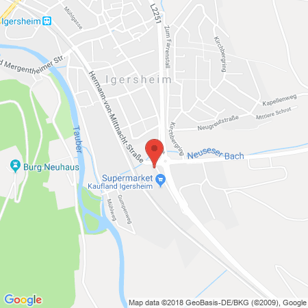 Position der Autogas-Tankstelle: Kaufland-Tankstelle in 97999, Igersheim
