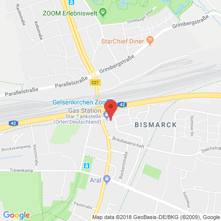Standort der Autogas Tankstelle: Star Tankstelle in 45889, Gelsenkirchen