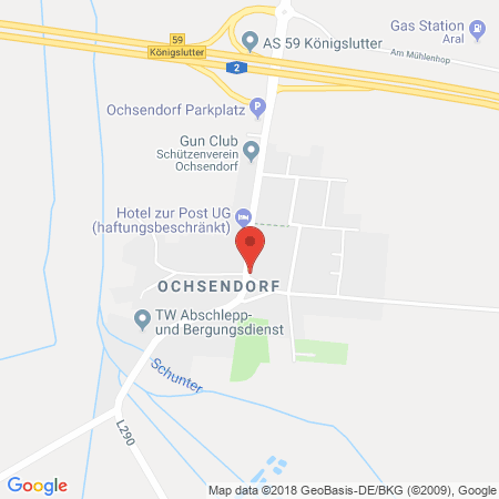 Position der Autogas-Tankstelle: BFT Tankstelle in 38154, Königslutter - Ochsendorf