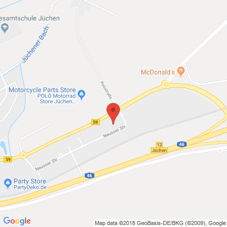 Position der Autogas-Tankstelle: HAWA Flüssiggas GmbH (Tankautomat) in 41363, Jüchen